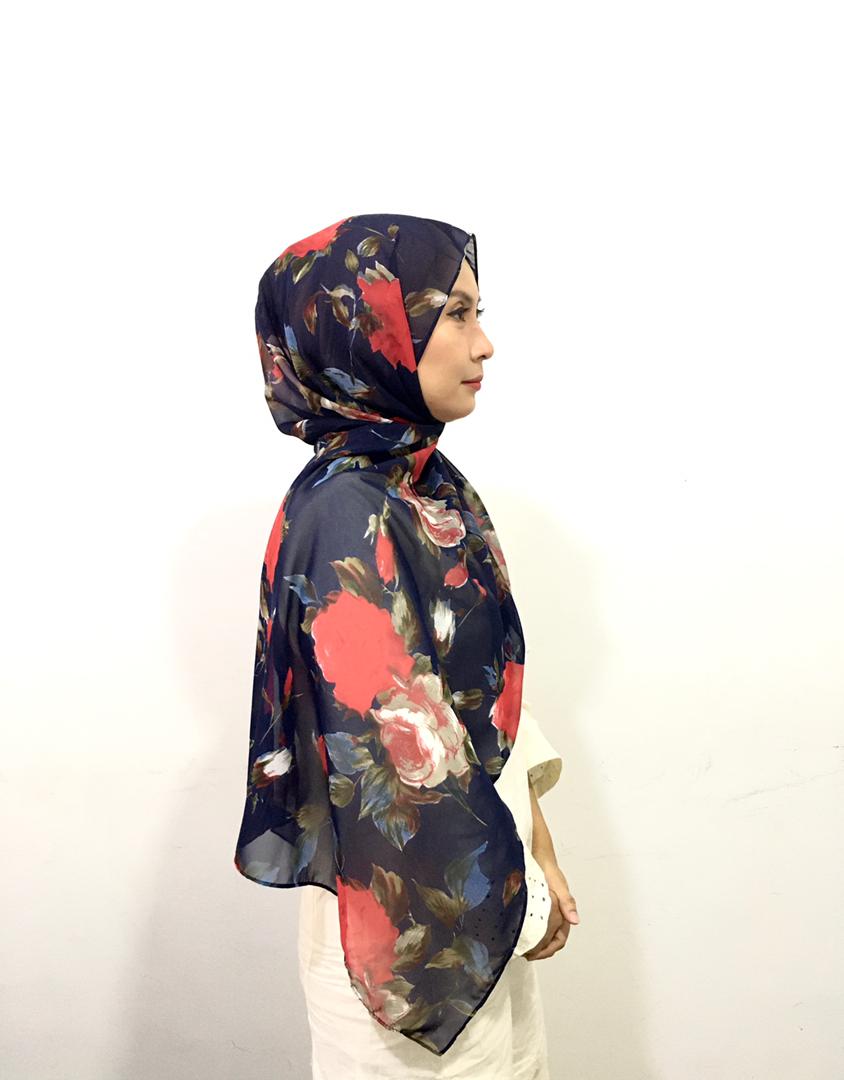 AYZA CHIFFON SHAWL In RED FLOWER - RM35.00